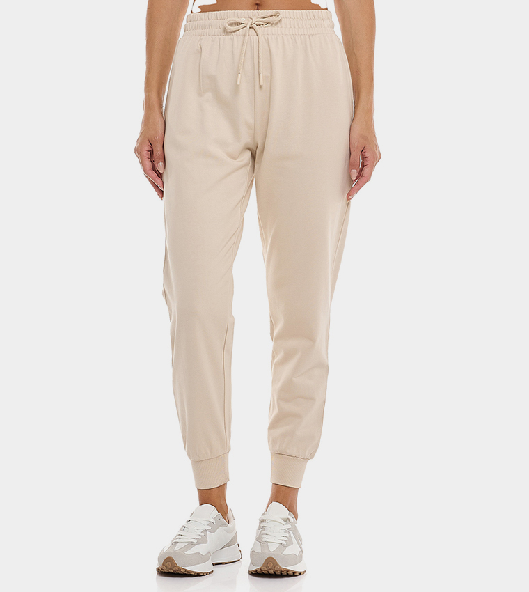 Solid Joggers with Drawstring Waist