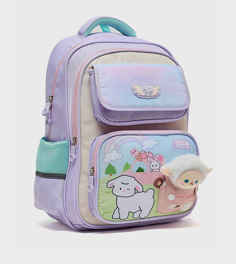 حقيبة ظهر مطرزة بسحاب   