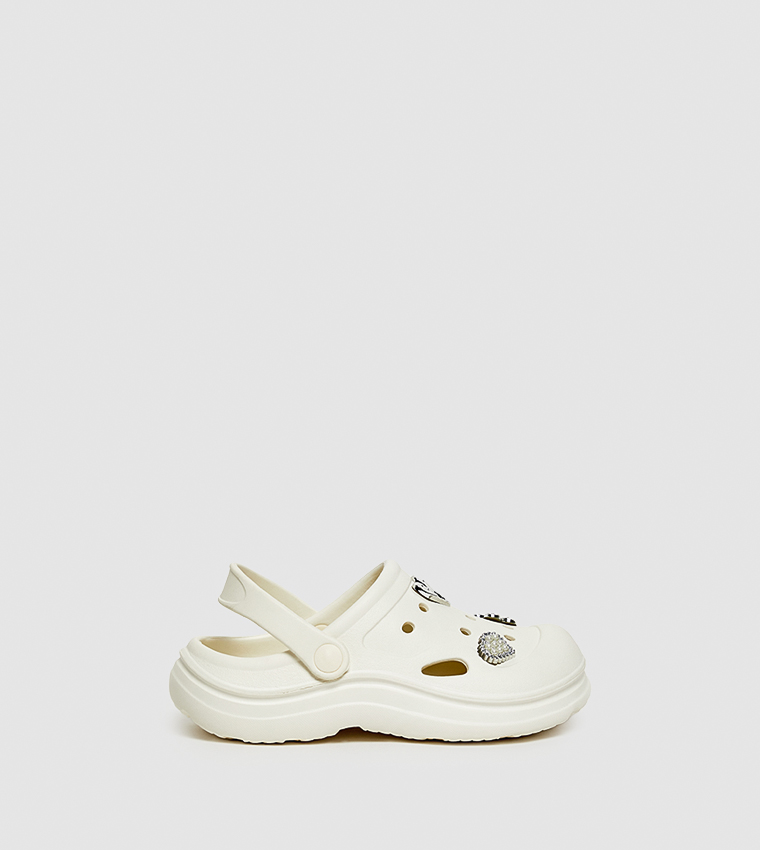 Charm Detail Slingback Clogs