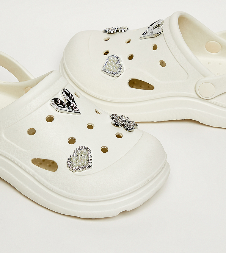Charm Detail Slingback Clogs