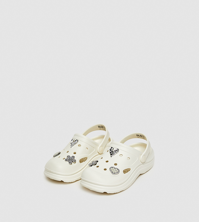 Charm Detail Slingback Clogs