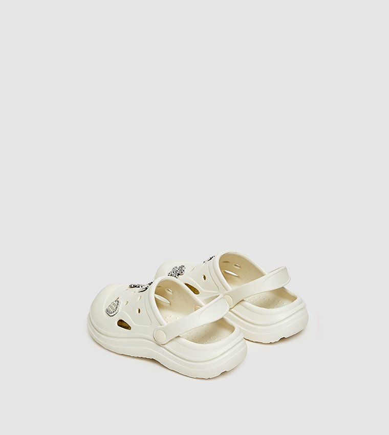 Charm Detail Slingback Clogs