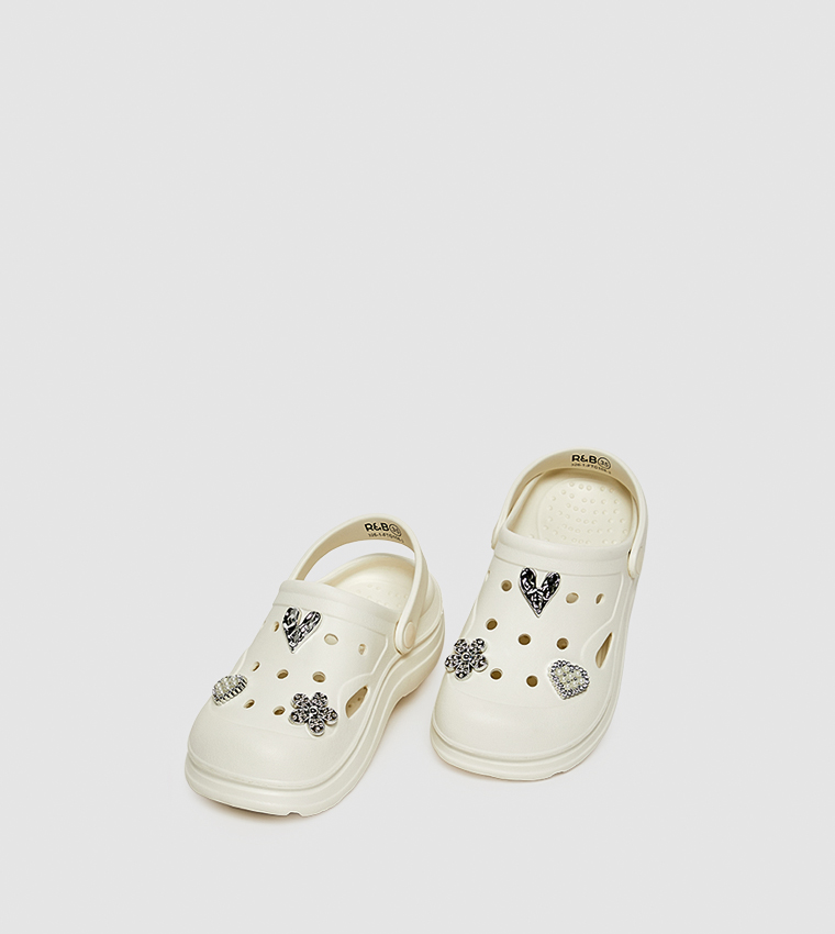 Charm Detail Slingback Clogs