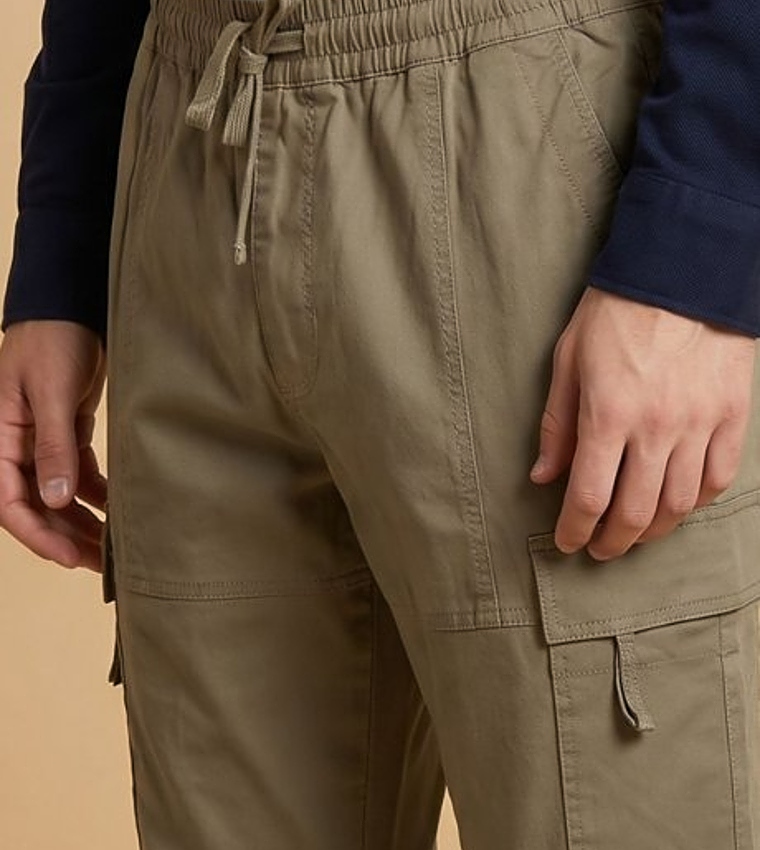 أر آند بي  بناطيل كارجو - كاكي Cargos