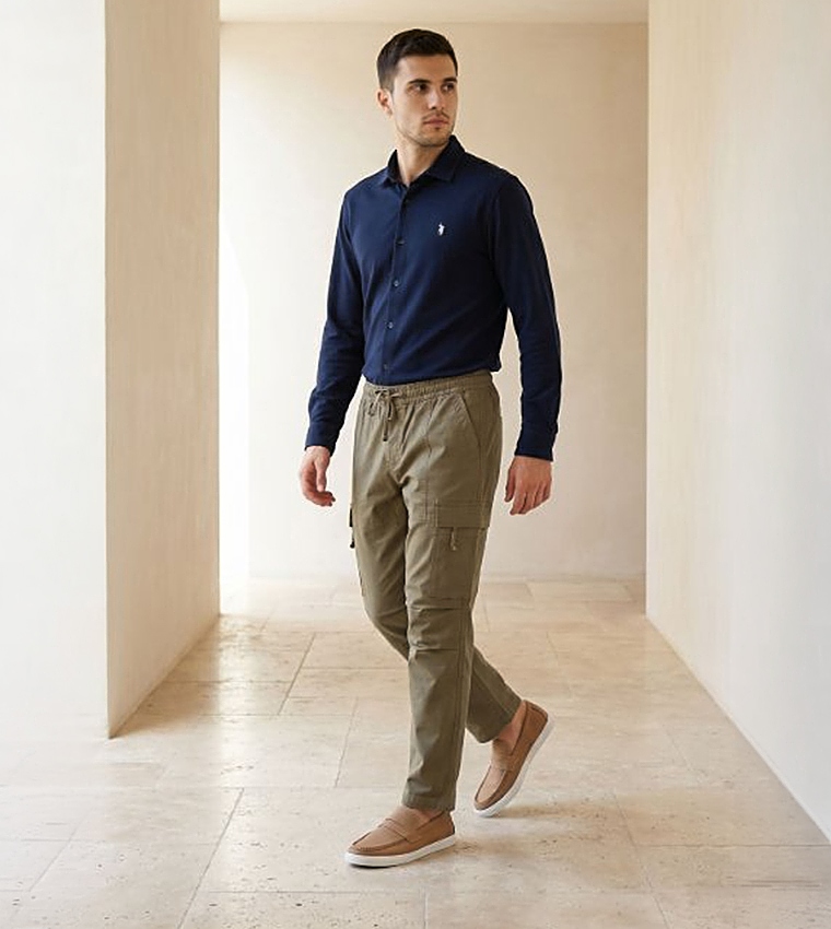 أر آند بي  بناطيل كارجو - كاكي Cargos
