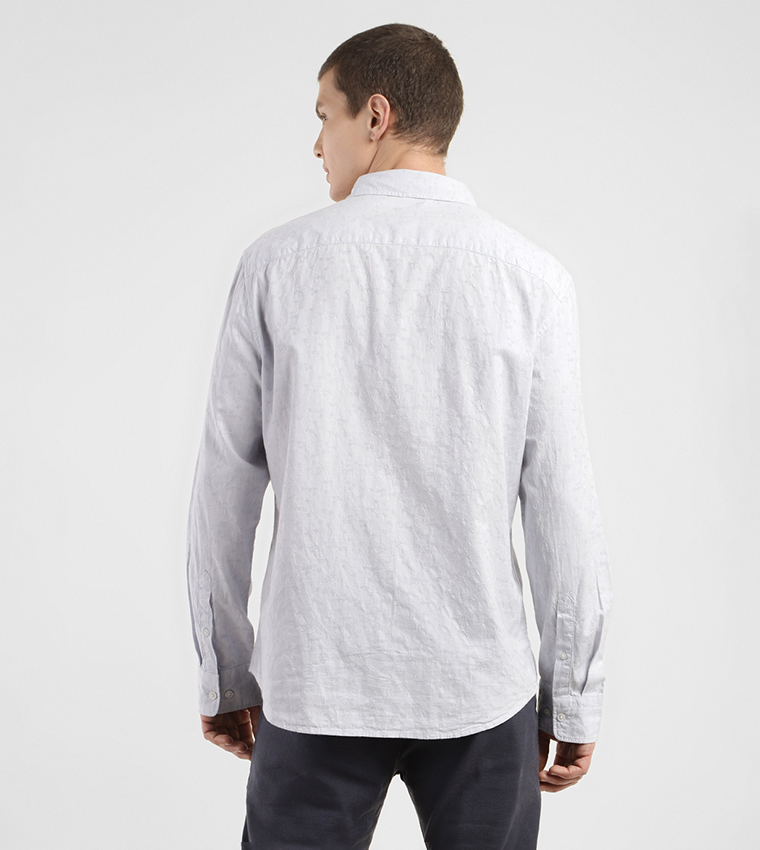Logo Detail Long Sleeves Slim Fit Shirt