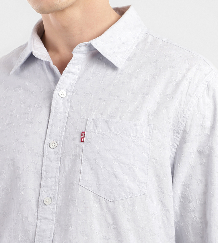 Logo Detail Long Sleeves Slim Fit Shirt