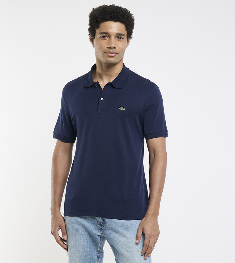 Logo Detail Cotton Pima Polo T-Shirt