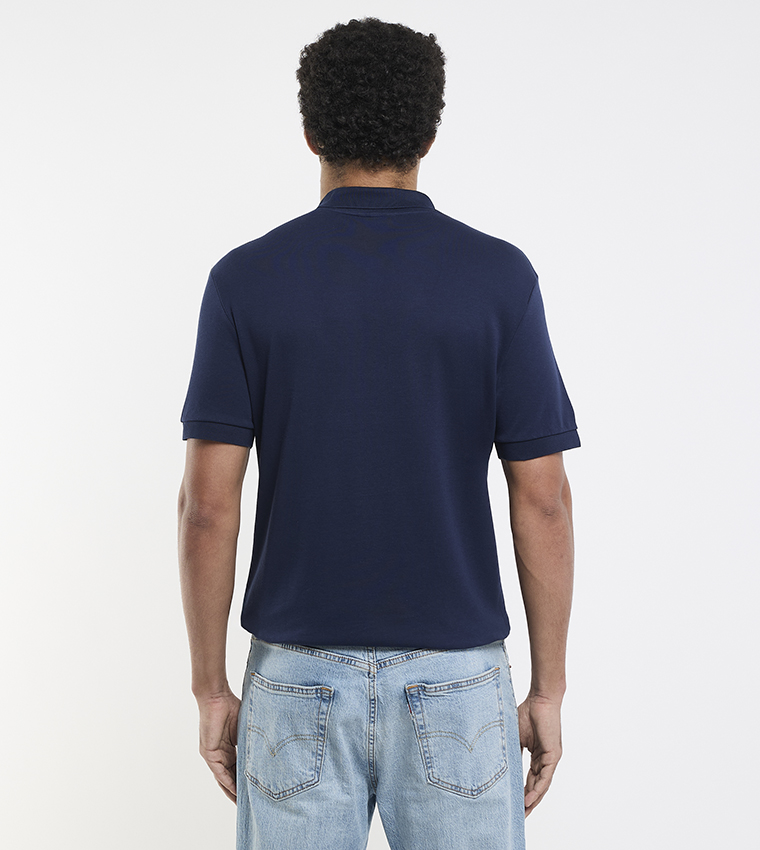 Logo Detail Cotton Pima Polo T-Shirt