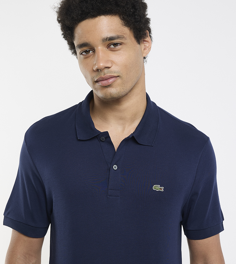 Logo Detail Cotton Pima Polo T-Shirt