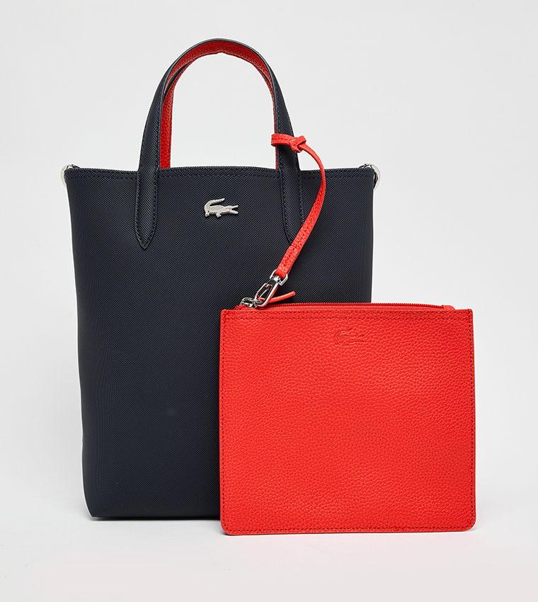 Textured Reversable Tote Bag with Pouch