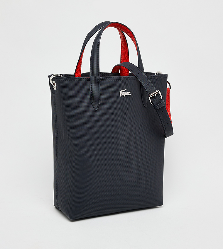 Textured Reversable Tote Bag with Pouch