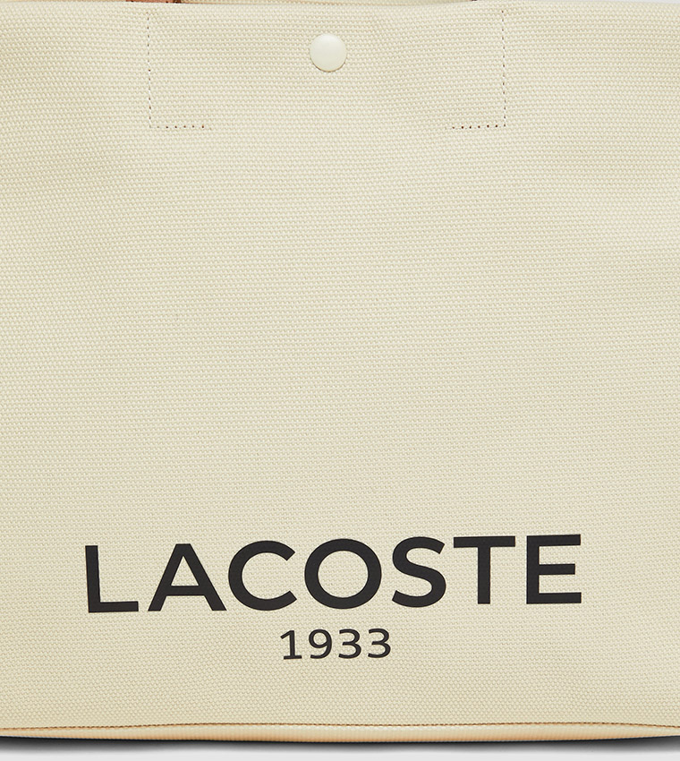Logo Printed Snap Button Tote Bag