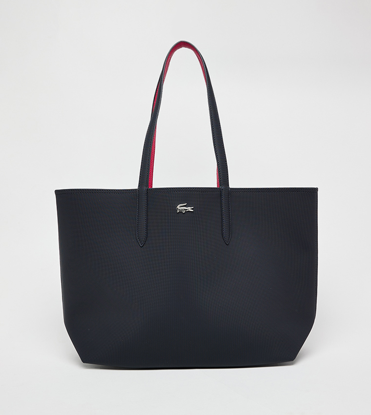 Textured Reversable Tote Bag with Pouch