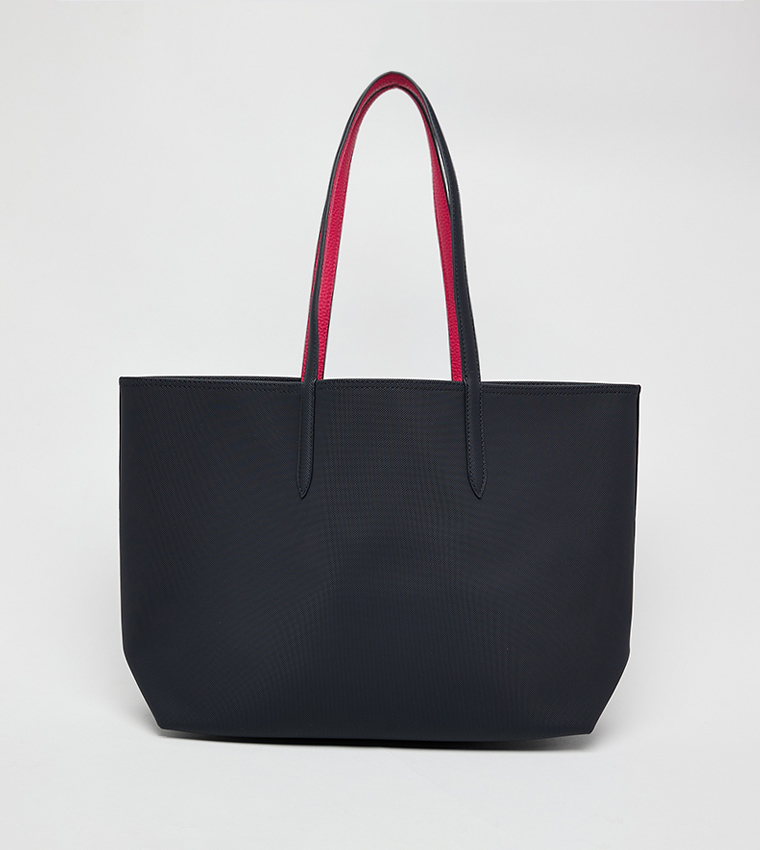 Textured Reversable Tote Bag with Pouch