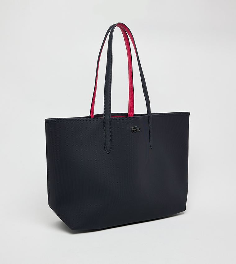 Textured Reversable Tote Bag with Pouch