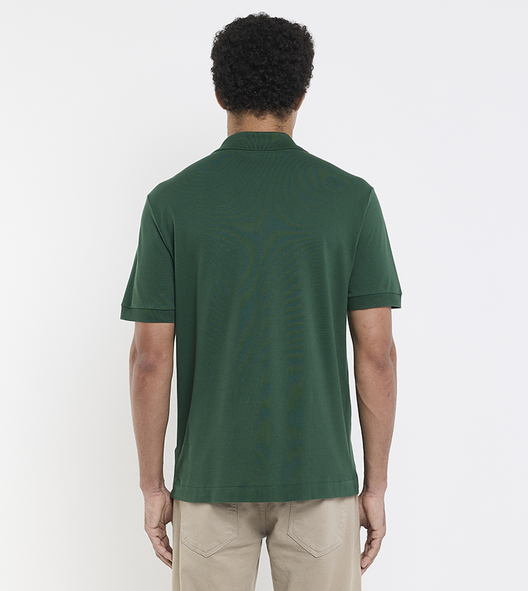 Logo Detail Classic Stretch Piqué Polo T-Shirt