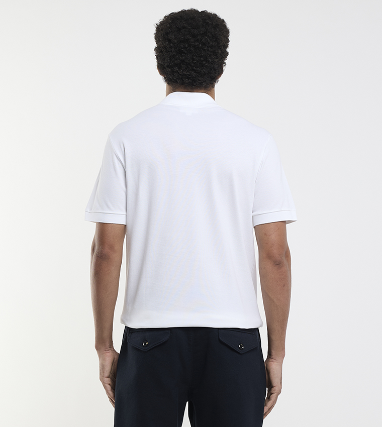 Logo Detail Classic Stretch Piqué Polo T-Shirt