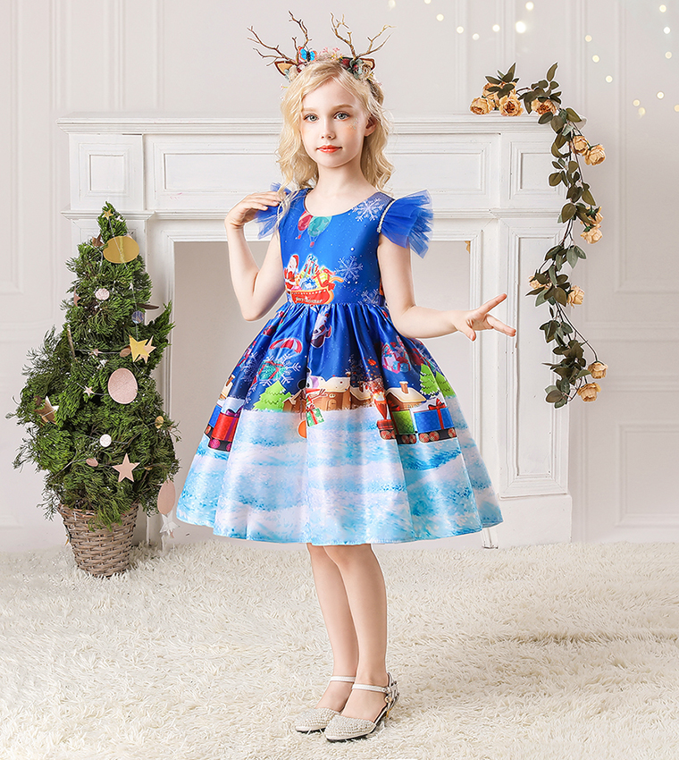 Snow Queen Theme Fit and Flare Dress