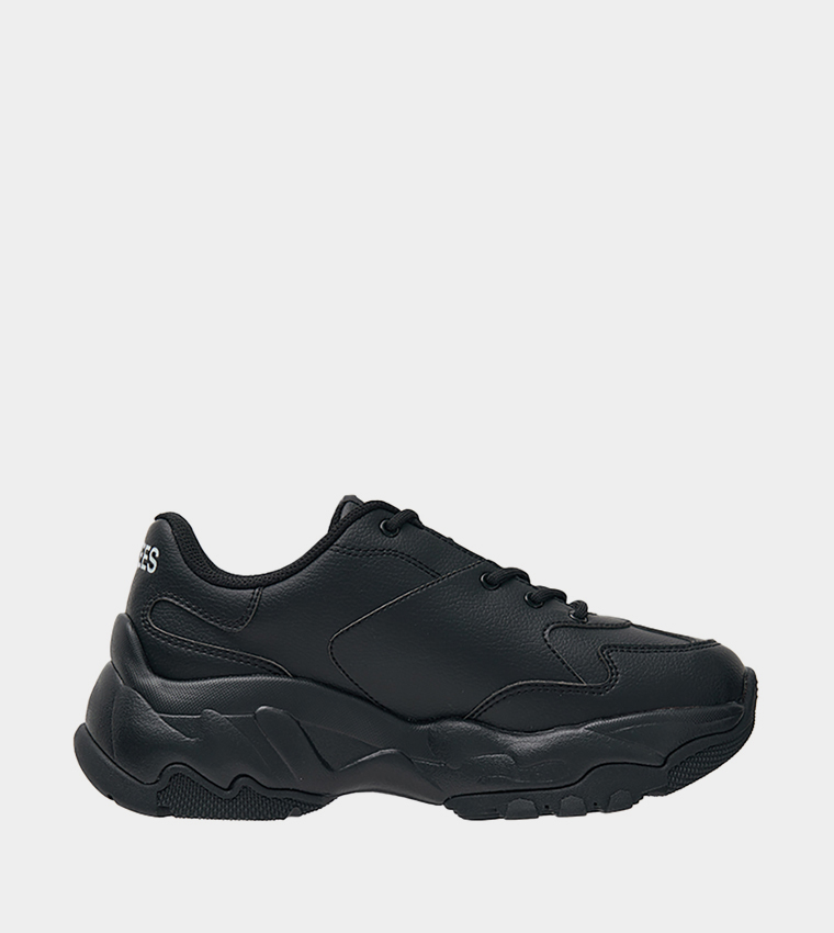 Round Toe Lace-Up Chunky Sneakers