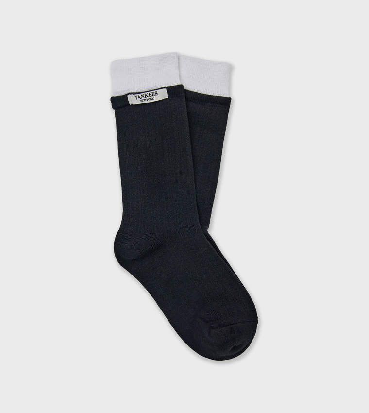 Colorblock Layered Calf Length Socks