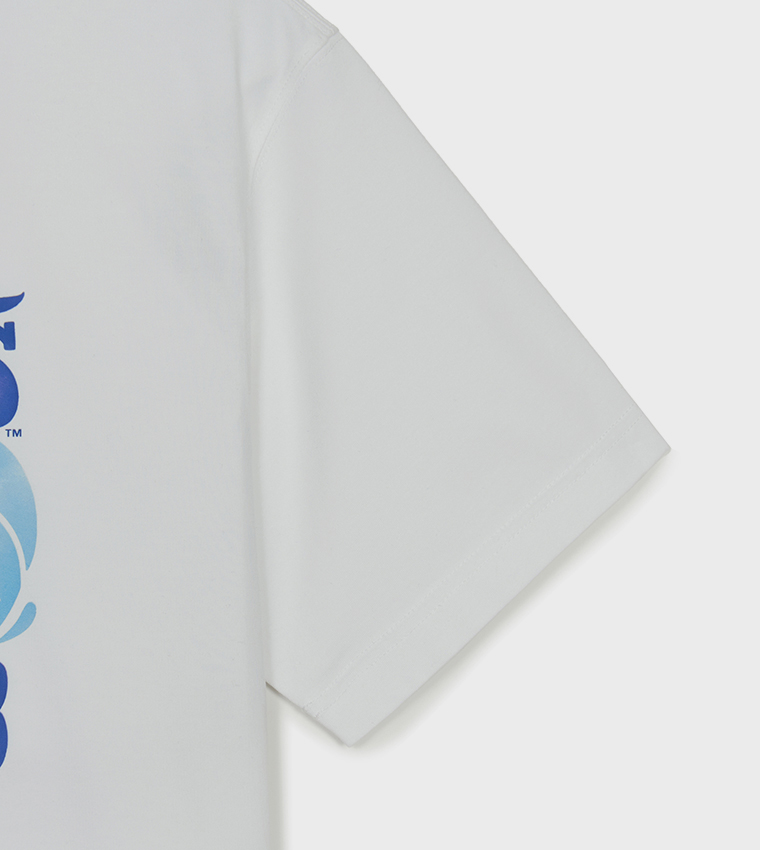 تيشيرت واسع بطبعة كم قصير 