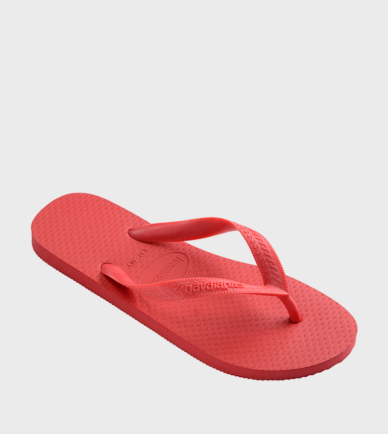 Textured Thong-Strap Flip-Flops