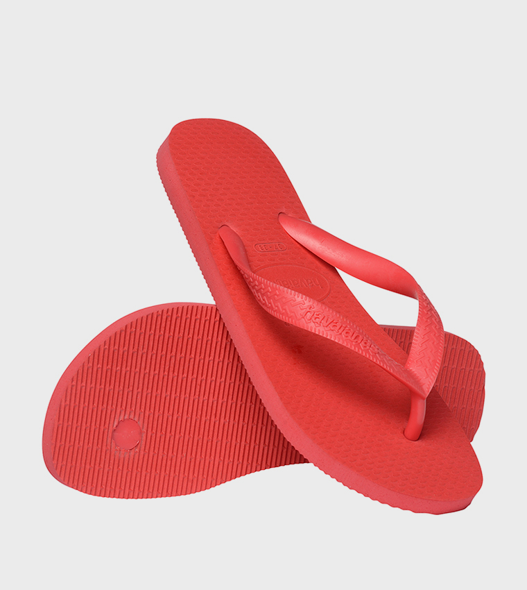 Textured Thong-Strap Flip-Flops