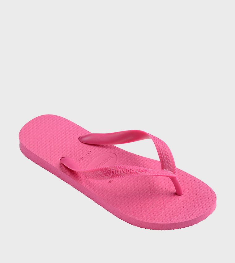 Textured Thong-Strap Flip-Flops