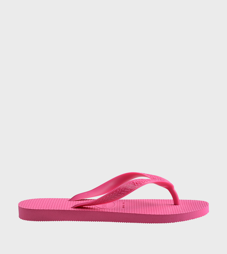 Textured Thong-Strap Flip-Flops