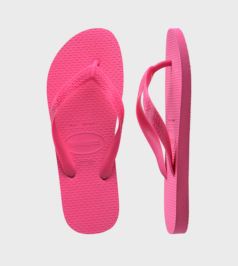 Textured Thong-Strap Flip-Flops
