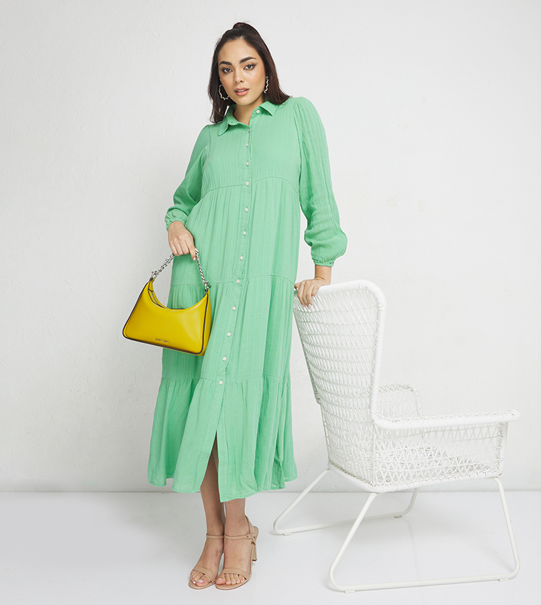 american eagle green maxi dress American Eagle green and white floral maxi dress