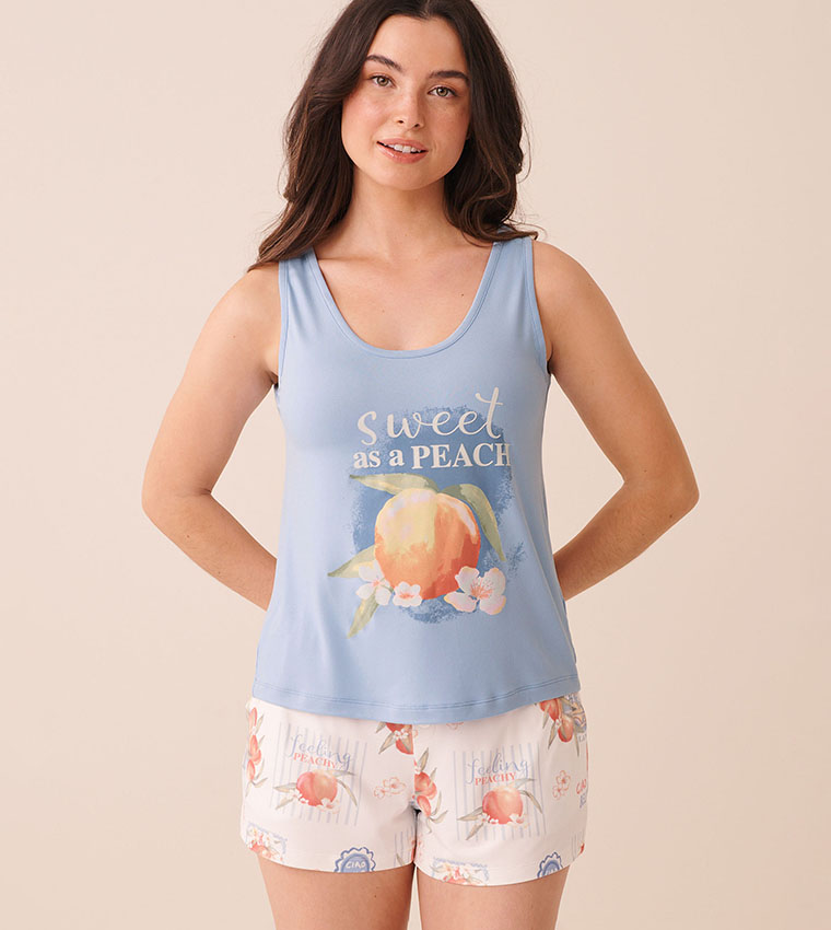 Peach Print Super Soft Sleep Cami Top