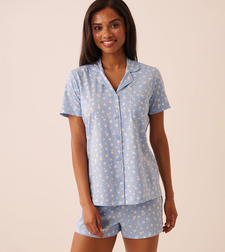 Daisy Print Shirt Pyjama Set