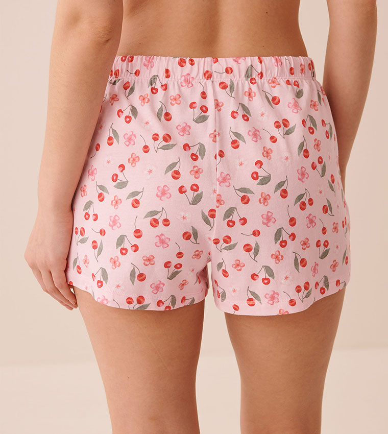 Floral Cherry Print Shirt Pyjama Set