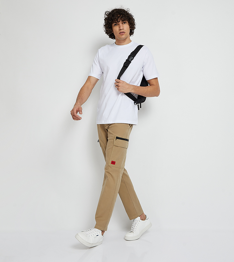 Logo Label Detail Cargo Pants