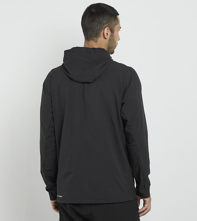 Logo Printed Hooded Windbreaker Jacket