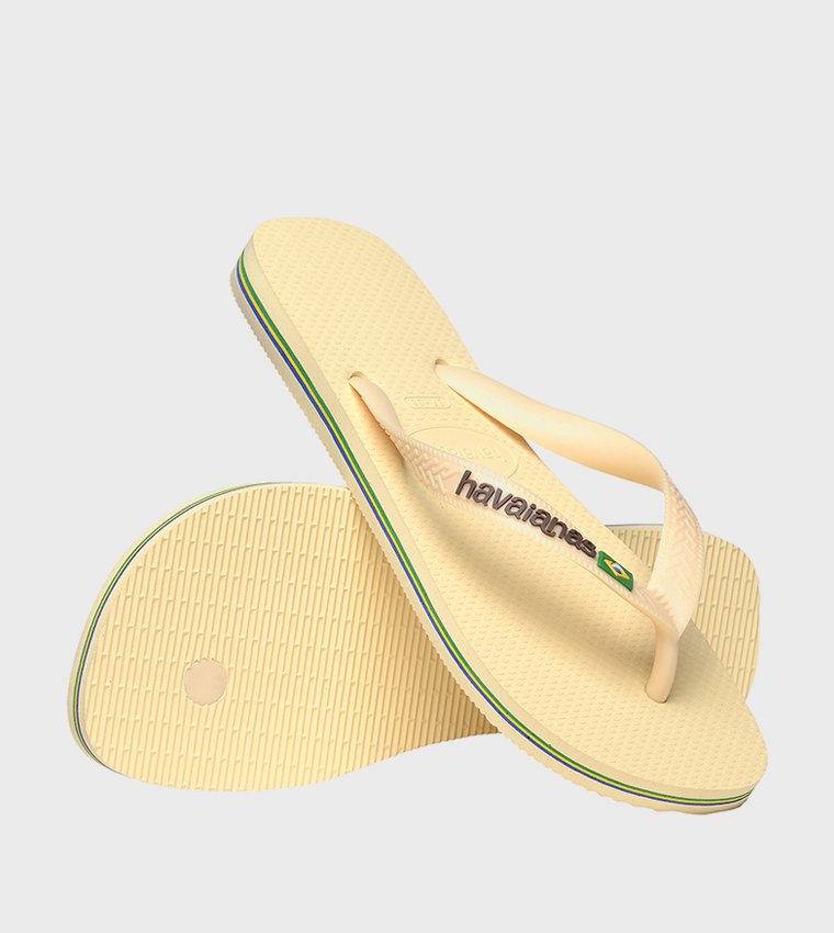 Brazil Logo Detail Thong-Strap Flip-Flops