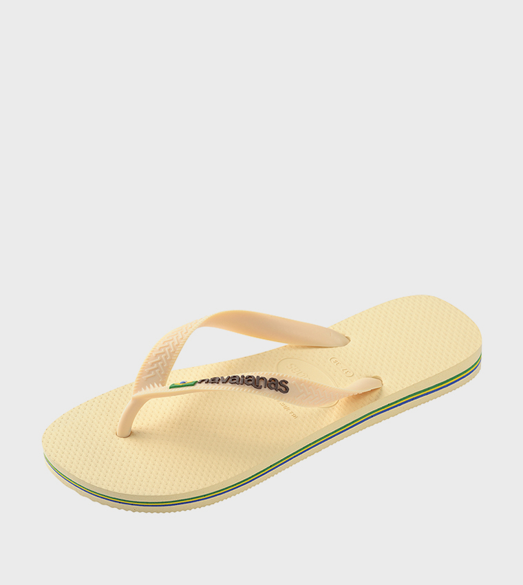 Brazil Logo Detail Thong-Strap Flip-Flops