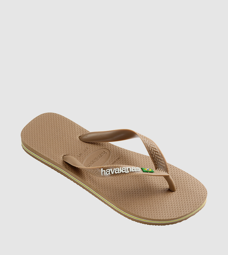 Brasil Logo Print Flip-Flops