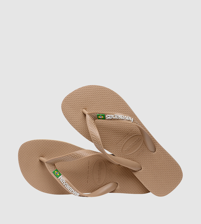 Brasil Logo Print Flip-Flops