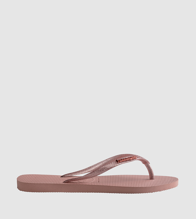 Slim Logo Metallic Flip Flops