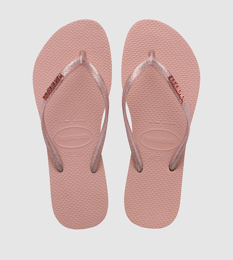 Slim Logo Metallic Flip Flops