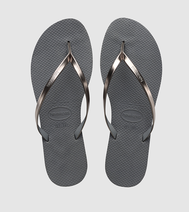 You Metallic Flip Flops