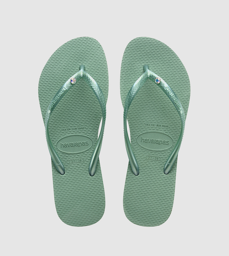 Crystal Embellished Flip-Flops