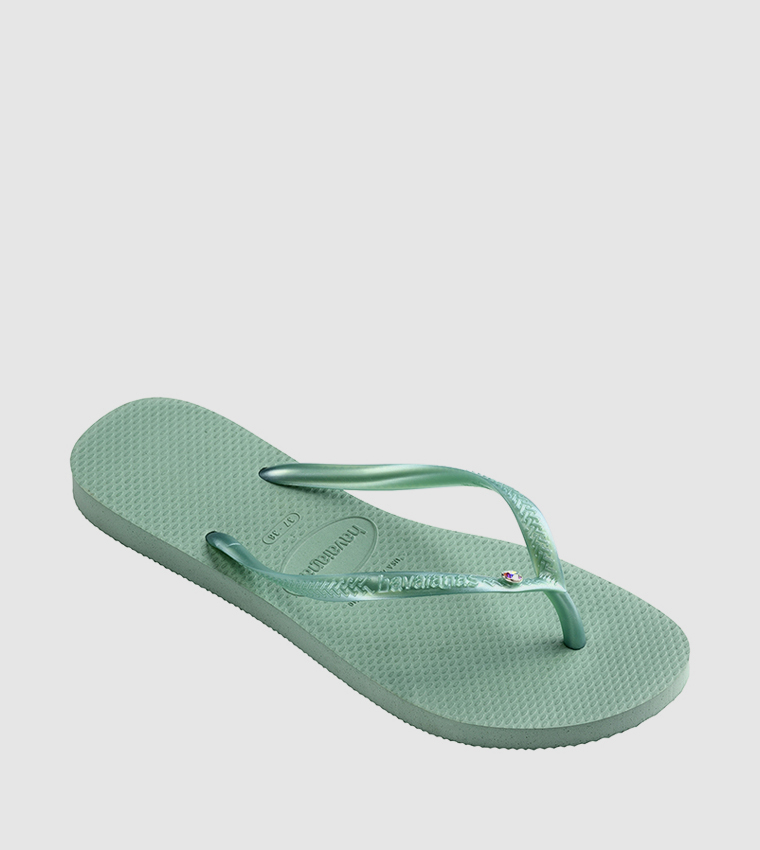 Crystal Embellished Flip-Flops