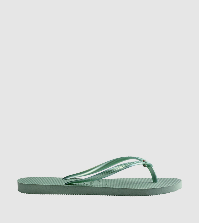Crystal Embellished Flip-Flops