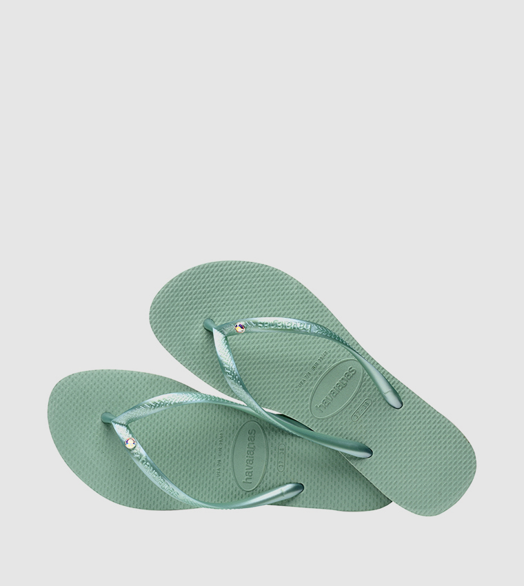 Crystal Embellished Flip-Flops