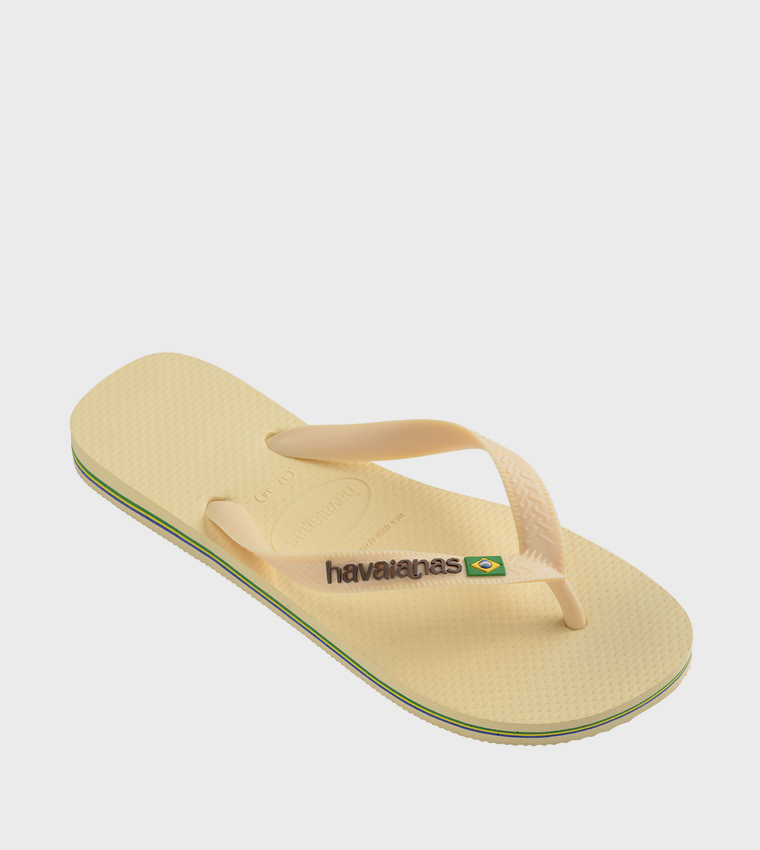 Textured Thong-Strap Flip-Flops