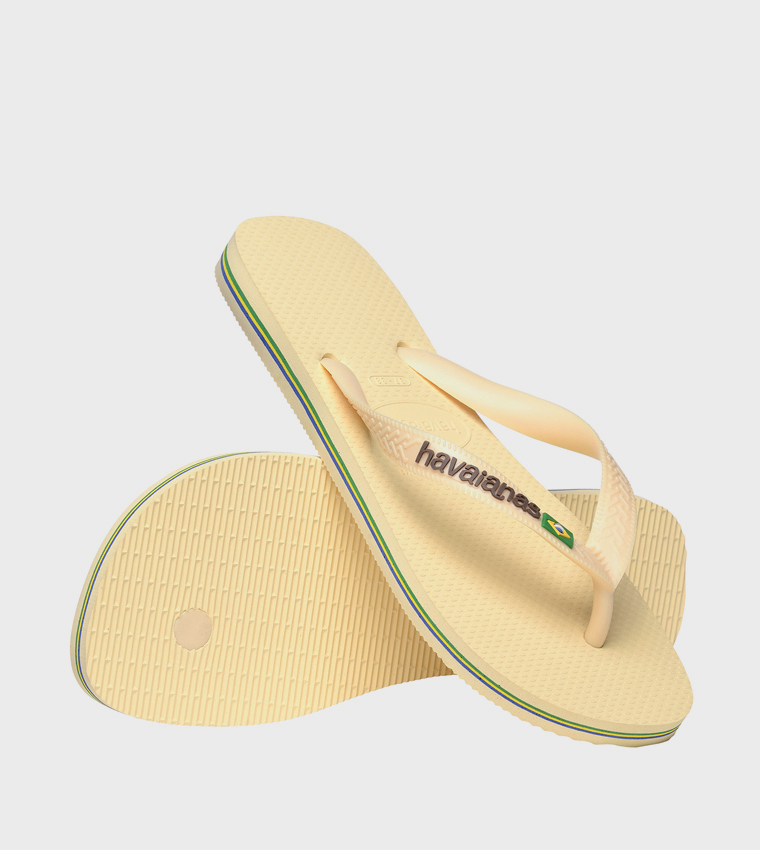 Textured Thong-Strap Flip-Flops